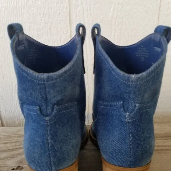 Marc Fisher Gidden Womens Blue Demin Western Bootie Boots 6 M - Picture 12 of 13